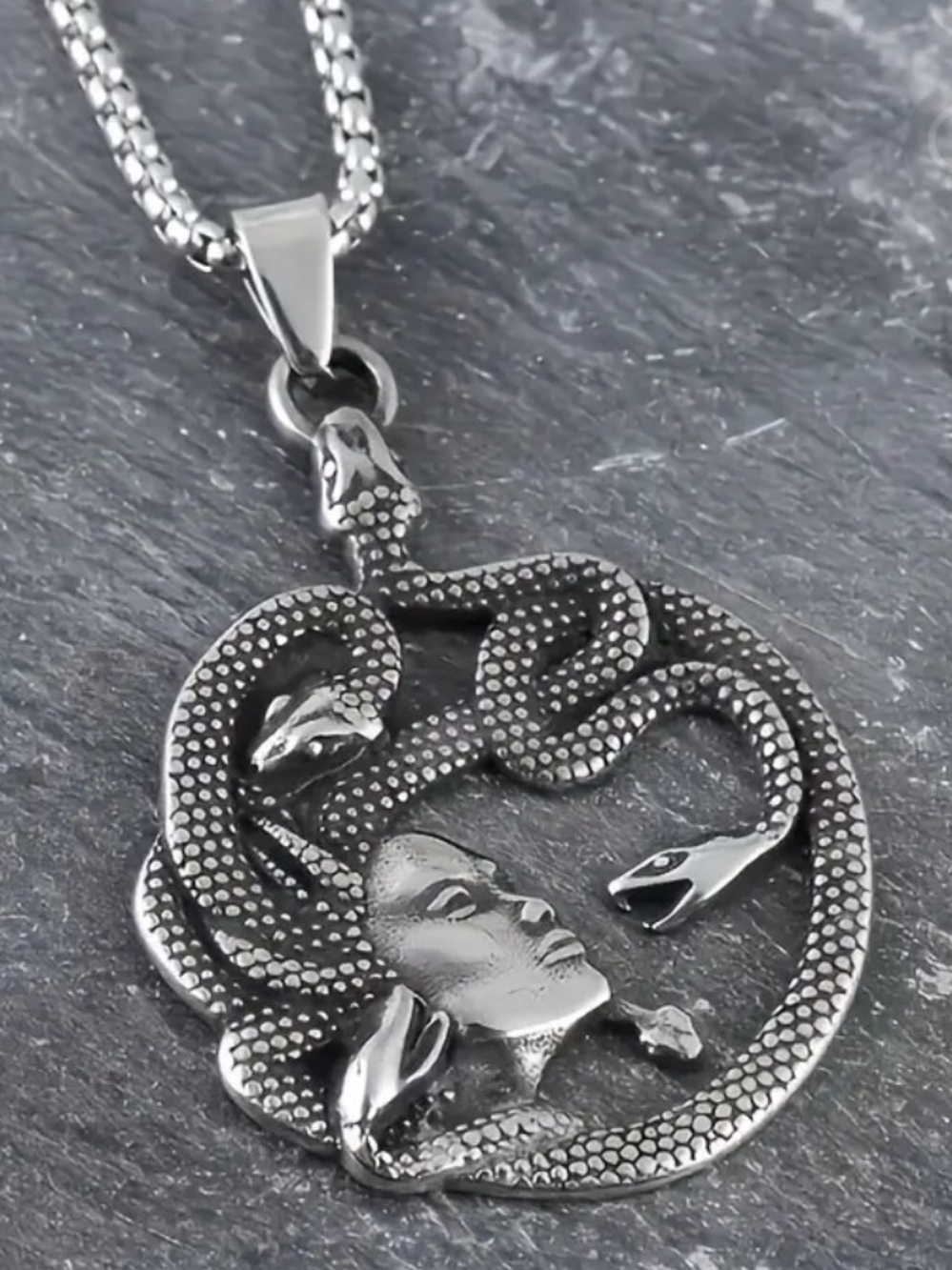 Serpent and Medusa Pendant Necklace